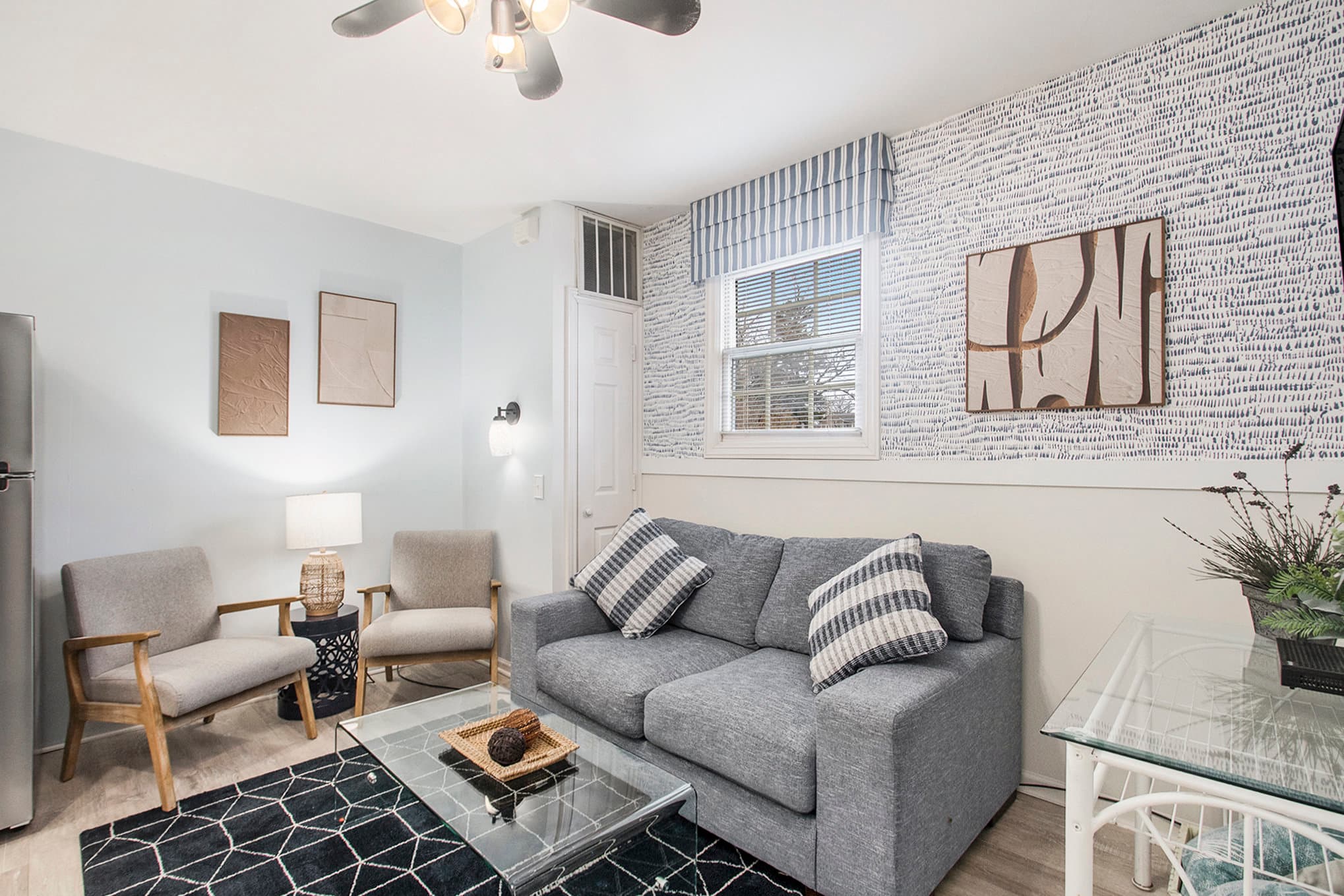 sofa & love seat by kitchen